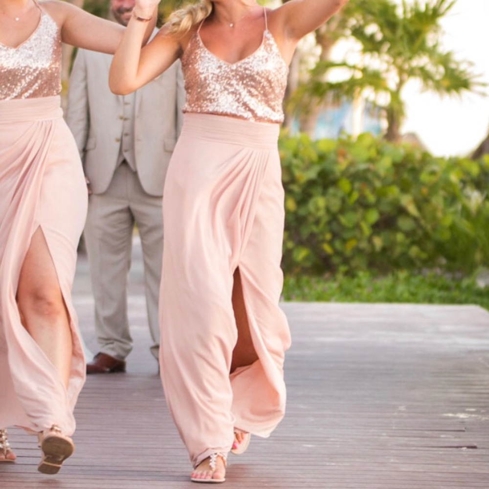 Two Piece Rose Gold Dress
